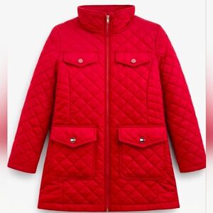 Tommy Hilfiger Red Quilted Puffer Jacket